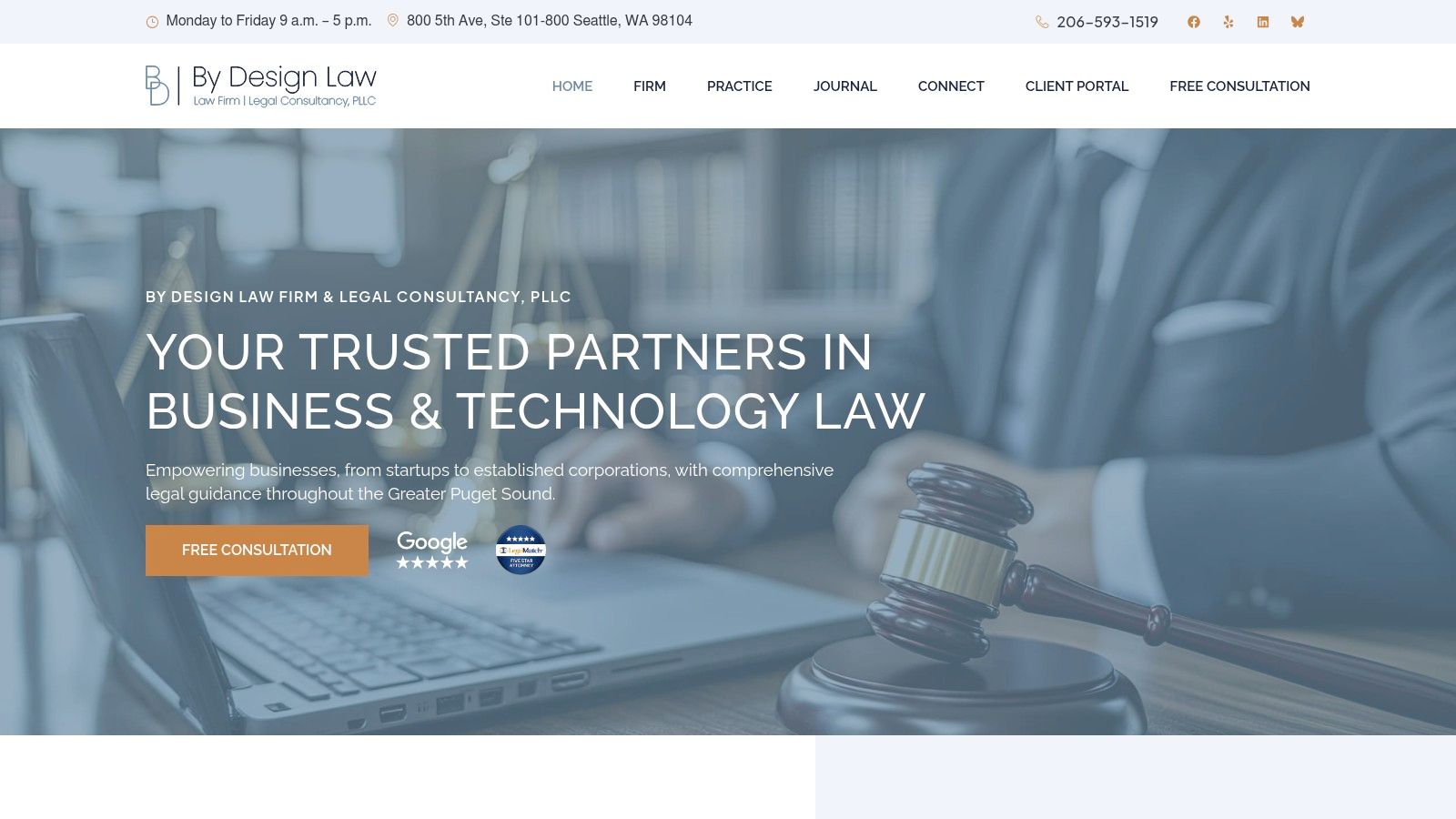 Screenshot from https://www.bydesignlaw.com
